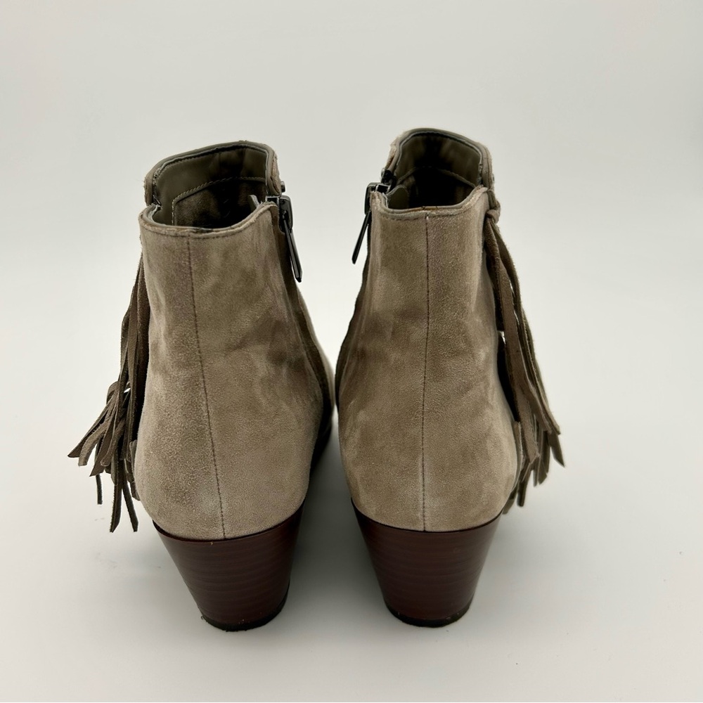 Sam Edelman - Women's Studded Fringe Suede Ankle Boots/ Thick Heels/ Bootie - Picture 10 of 16